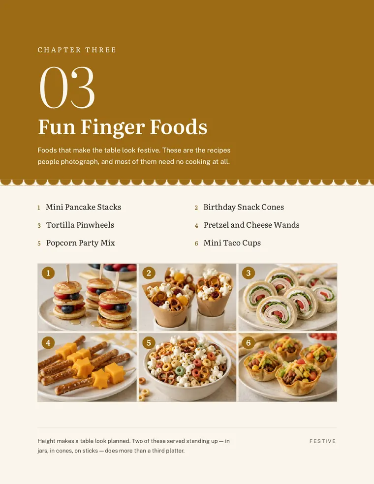 Chapter three opener: Fun Finger Foods