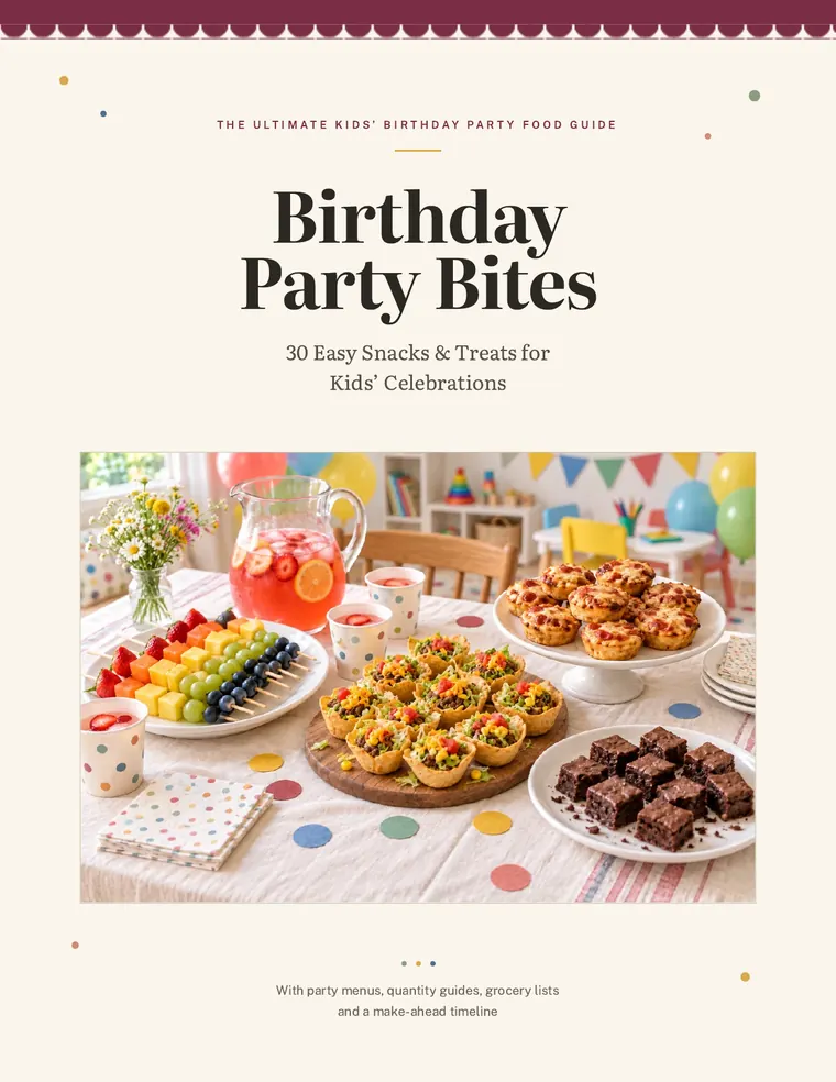 Cover of the Birthday Party Bites guide