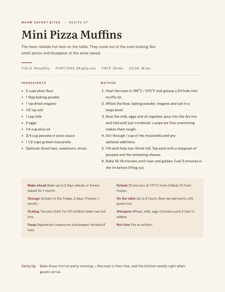 Mini Pizza Muffins recipe page