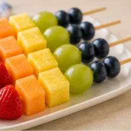 Rainbow fruit skewers