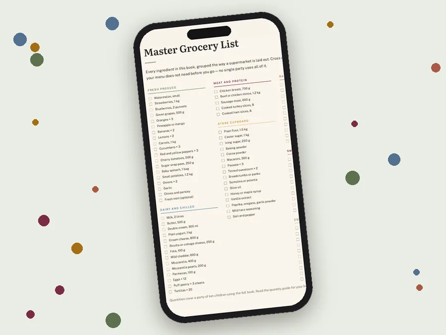 The master grocery list shown on a phone screen
